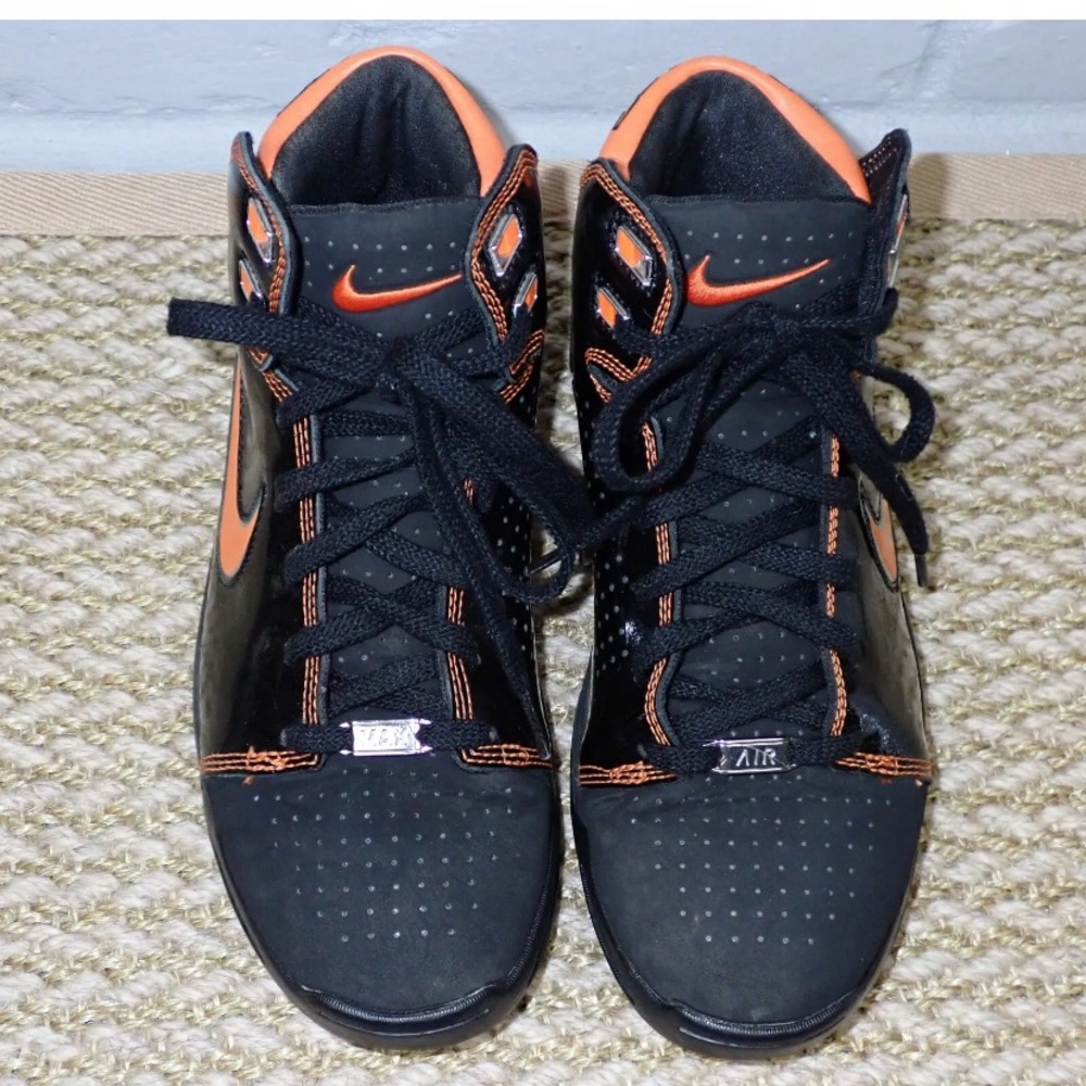 Nike Air Max Bizness Basketball Shoes Black Orange 324824-081 youth 6.5 - Picture 2 of 11